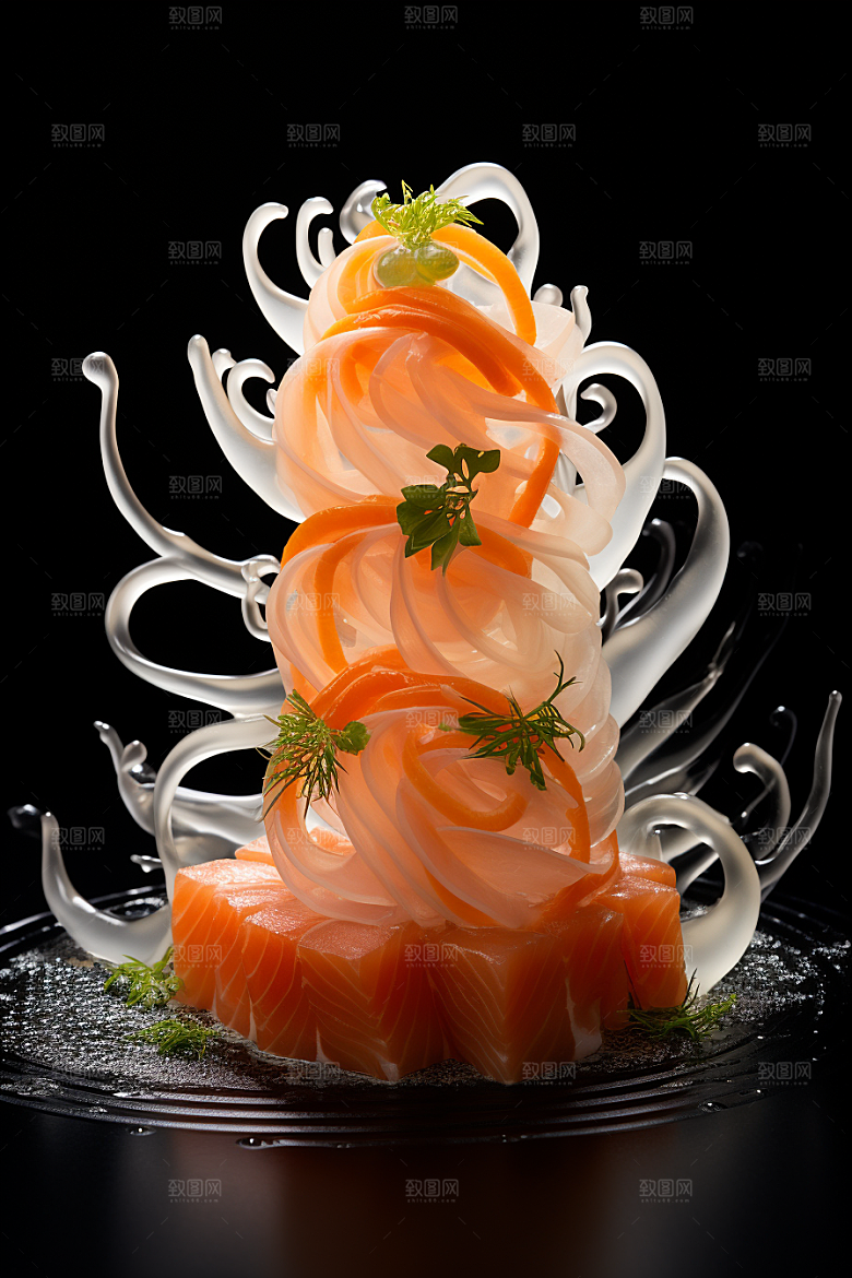 三文鱼海鲜美味摄影图