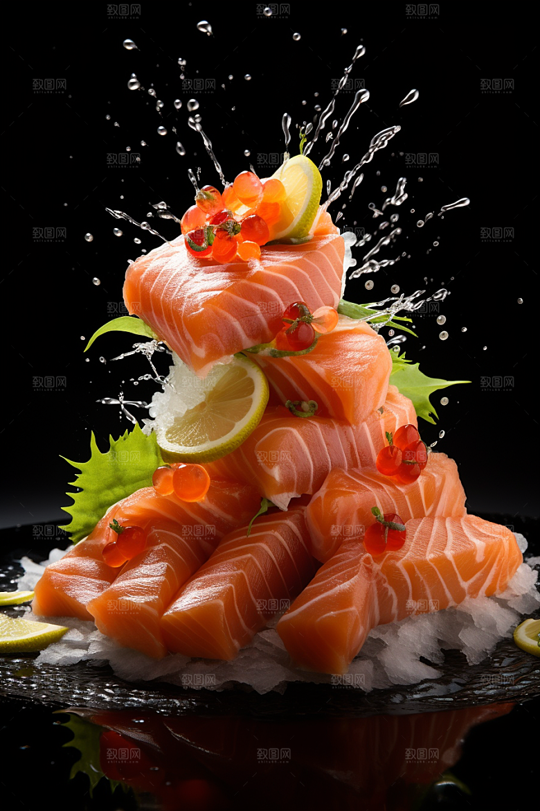 三文鱼美味美食摄影图