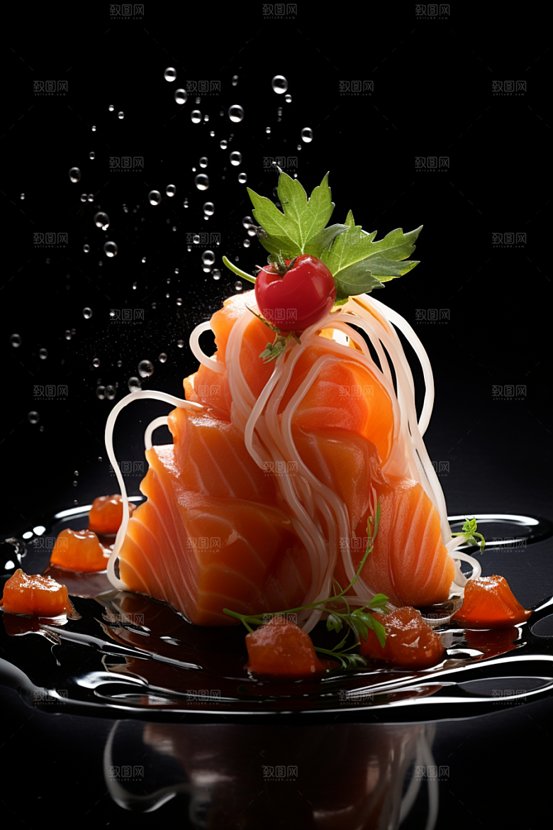 三文鱼美食美味摄影图