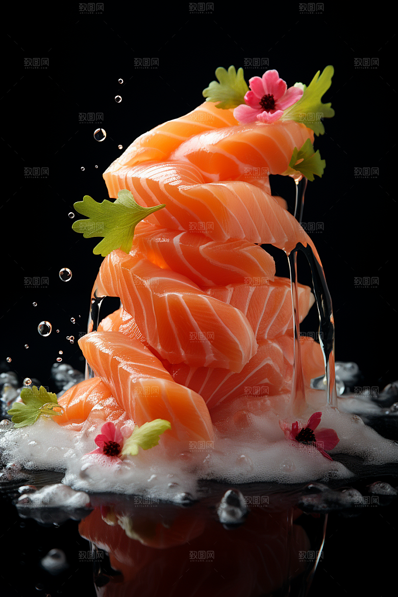 三文鱼美味高清摄影图