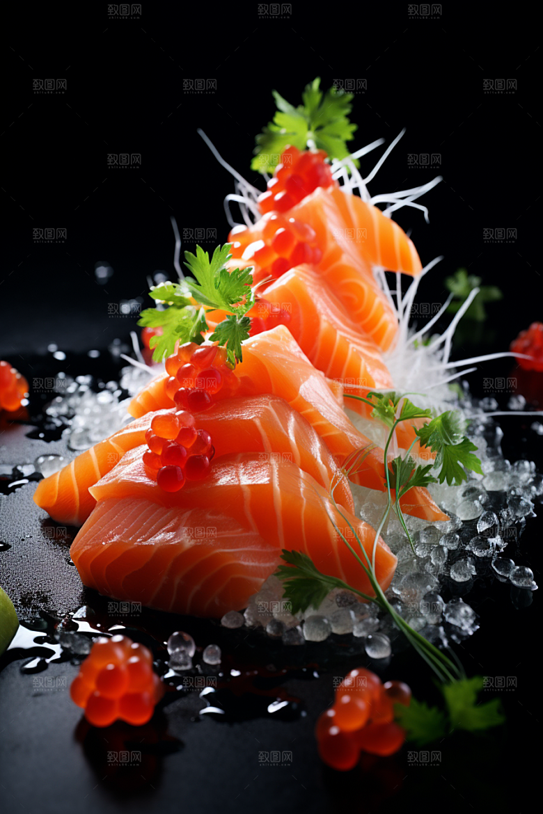 三文鱼美味美食摄影图