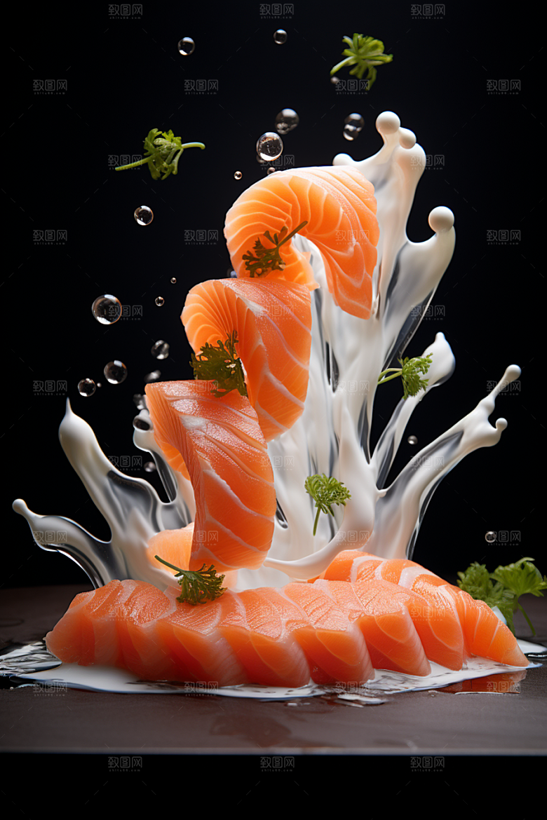 三文鱼美味美食摄影图