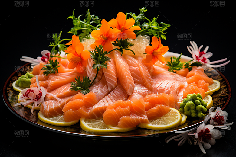 三文鱼美味美食摄影图