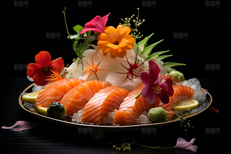 三文鱼美食高清摄影图