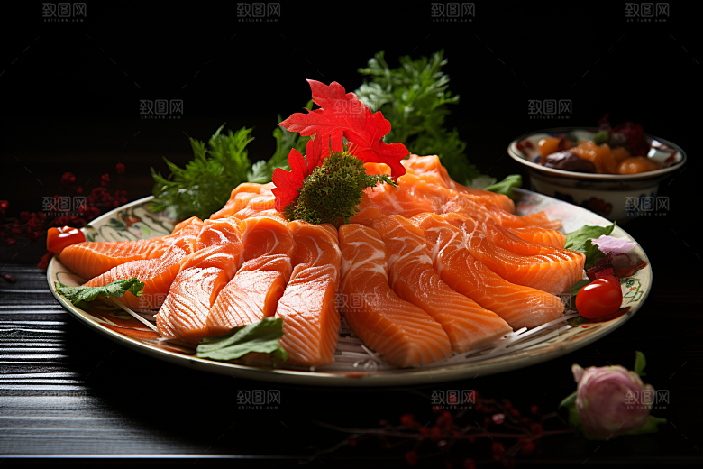 三文鱼美味美食摄影图