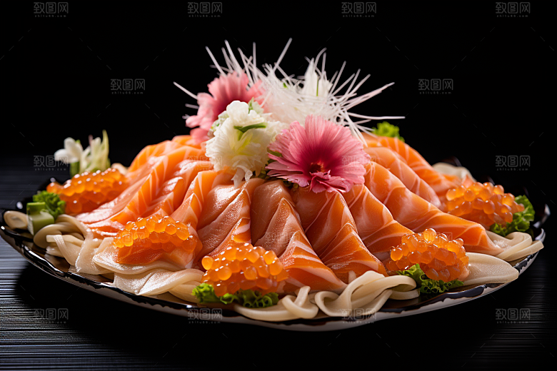 三文鱼美食海鲜摄影图