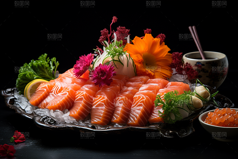 三文鱼美味美食摄影图