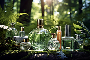 森林化妆品玻璃瓶高清广告摄影