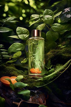 森林化妆品护肤品玻璃瓶广告摄影