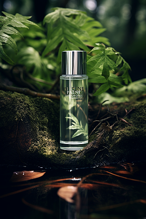 森林化妆品玻璃瓶高端广告摄影