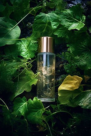 森林化妆品玻璃瓶大气广告摄影