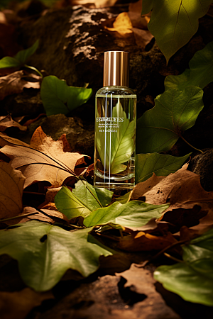 森林化妆品大气玻璃瓶广告摄影