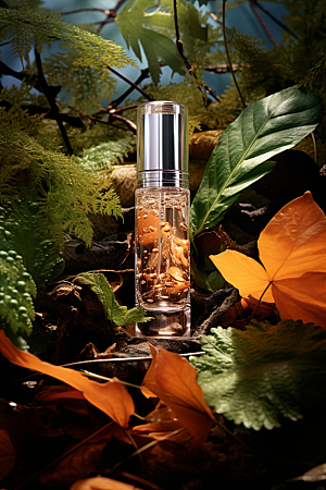 森林化妆品玻璃瓶高端广告摄影