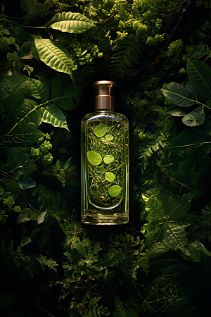森林化妆品香水绿色广告摄影
