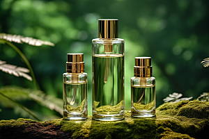 森林化妆品自然护肤品广告摄影