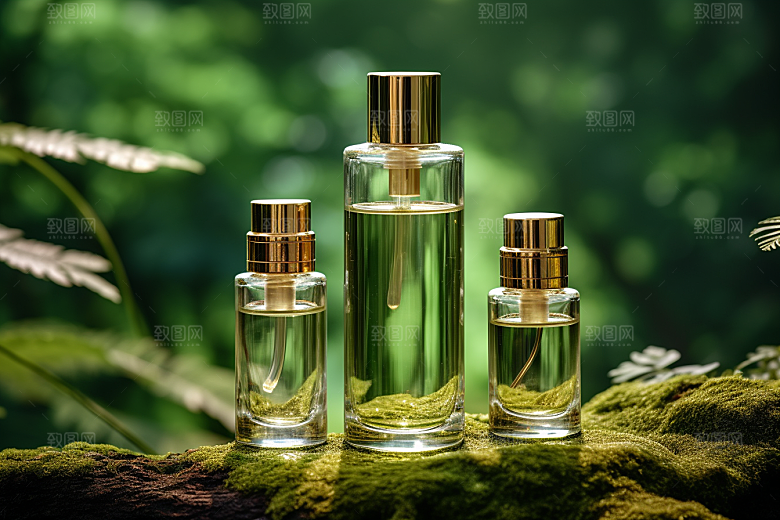 森林化妆品自然护肤品广告摄影