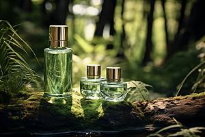森林化妆品自然绿色广告摄影