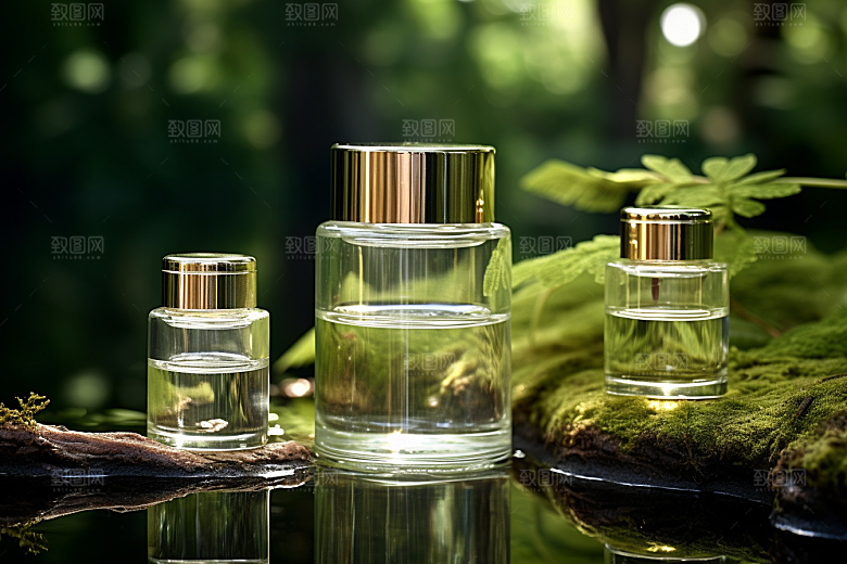森林化妆品高清香水广告摄影