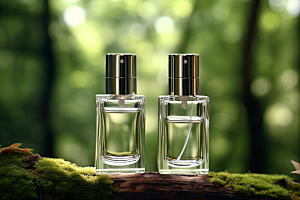 森林化妆品玻璃瓶大气广告摄影