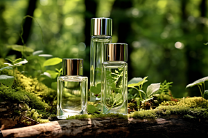 森林化妆品绿色香水广告摄影