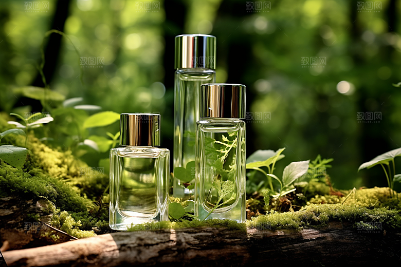 森林化妆品绿色香水广告摄影
