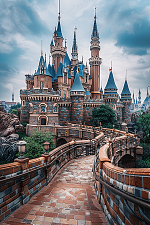 迪士尼乐园城堡上海迪士尼摄影图