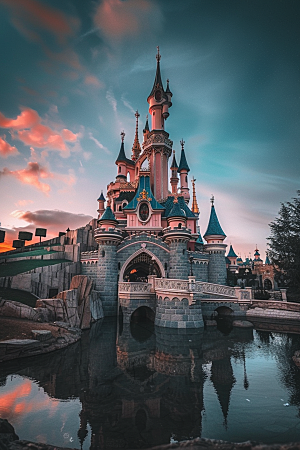 迪士尼乐园高清城堡摄影图