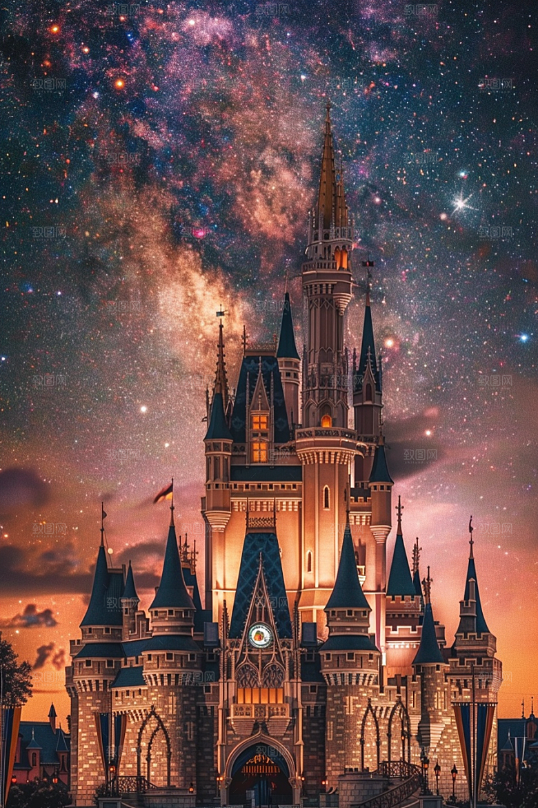 迪士尼乐园梦幻唯美摄影图