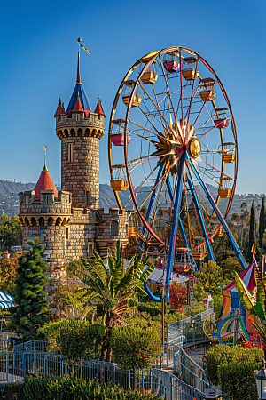 迪士尼乐园城堡游乐场摄影图
