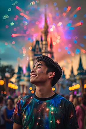 迪士尼乐园风光梦幻摄影图