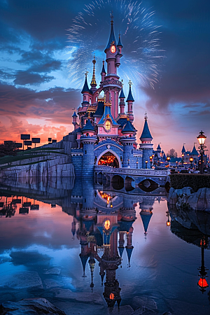 迪士尼乐园梦幻幸福摄影图