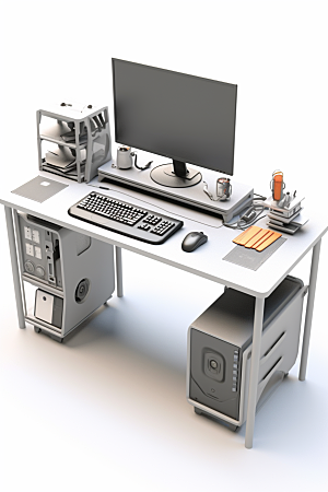 商务办公桌椅工作室办公室模型