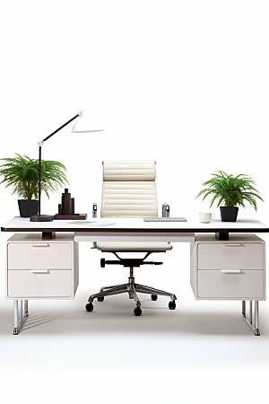 商务办公桌椅家居工作室模型