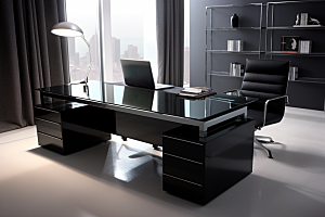 商务办公桌椅家具办公室模型