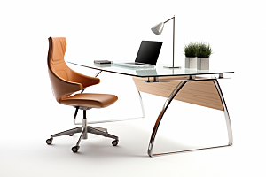 商务办公桌椅工作室简约模型