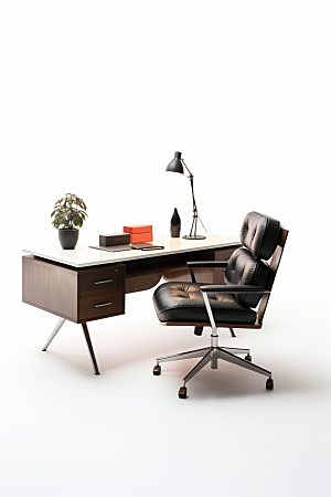 商务办公桌椅简约工作室模型