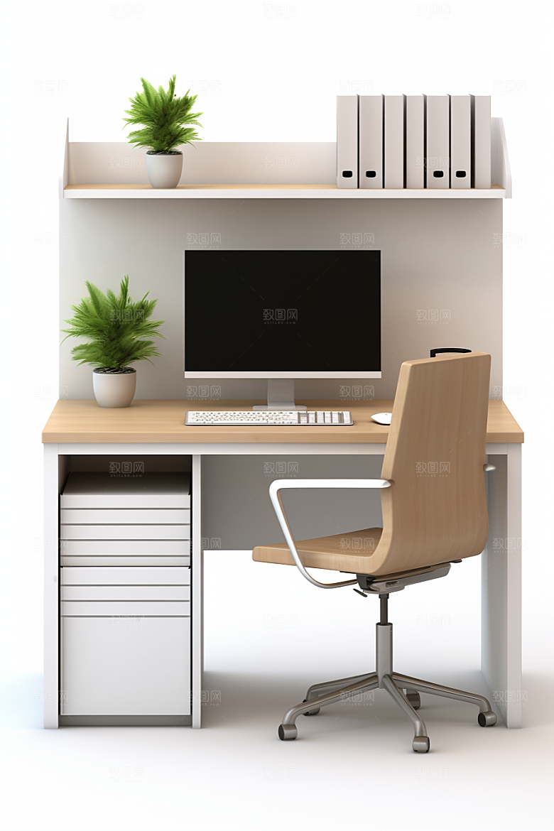 商务办公桌椅家具工作室模型