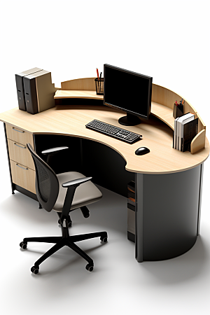 商务办公桌椅室内家具模型
