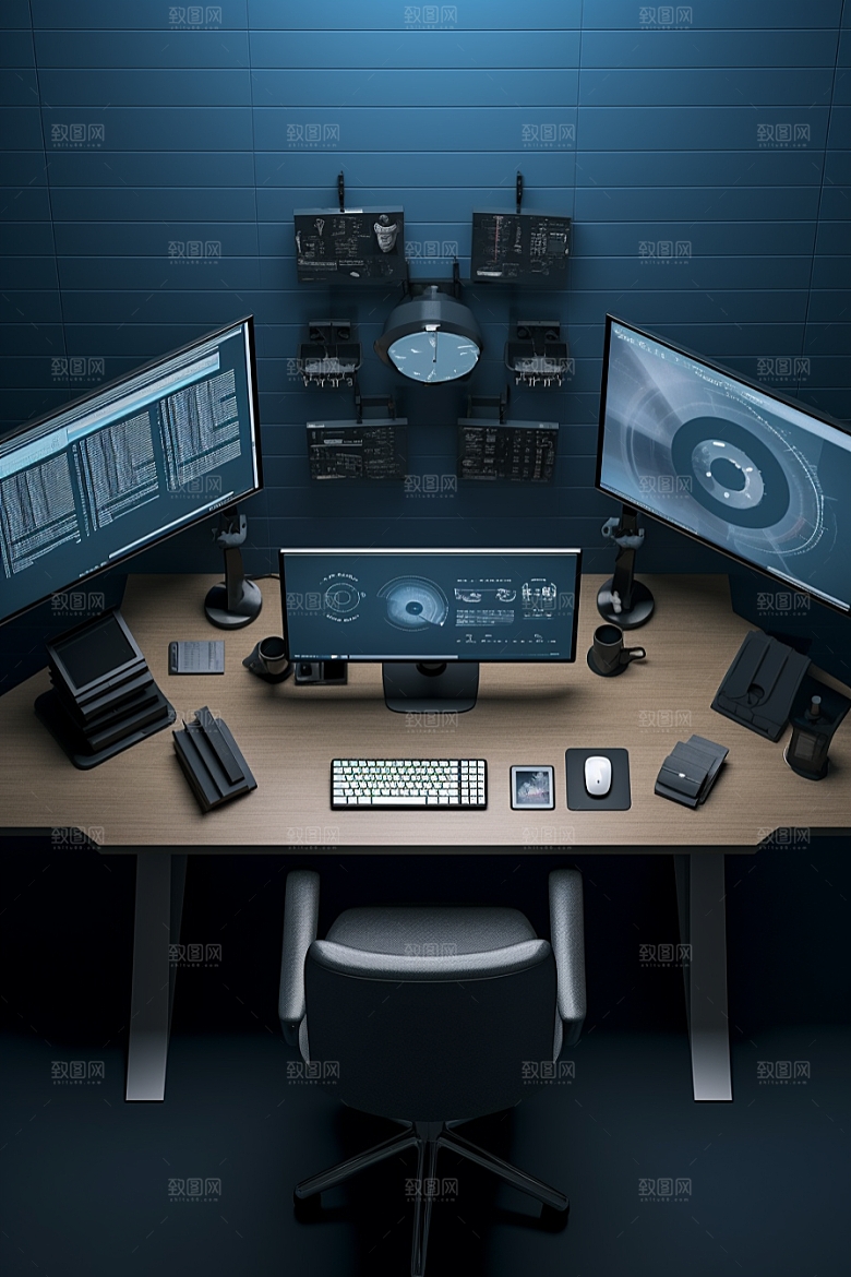 商务办公桌椅老板椅家具模型