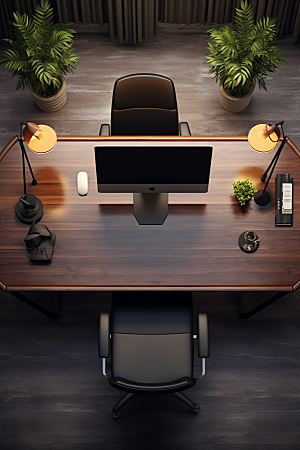 商务办公桌椅高清工作室模型