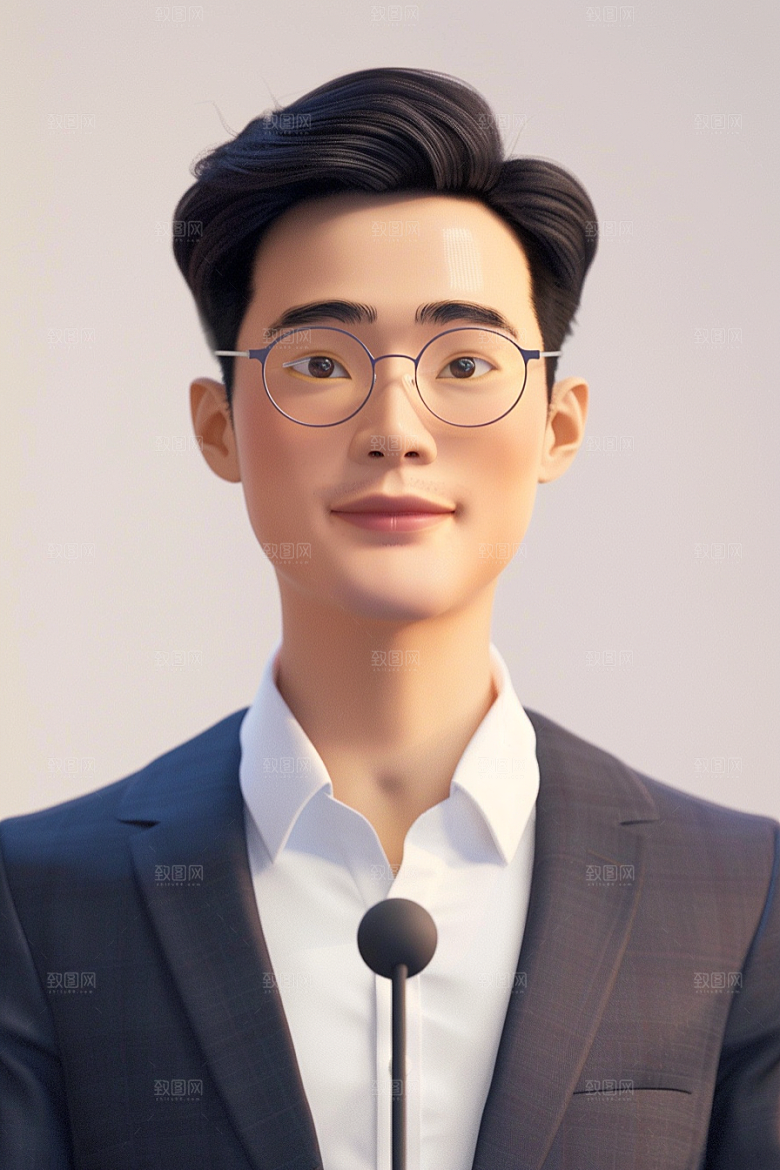 商务人士汇报演讲办公模型