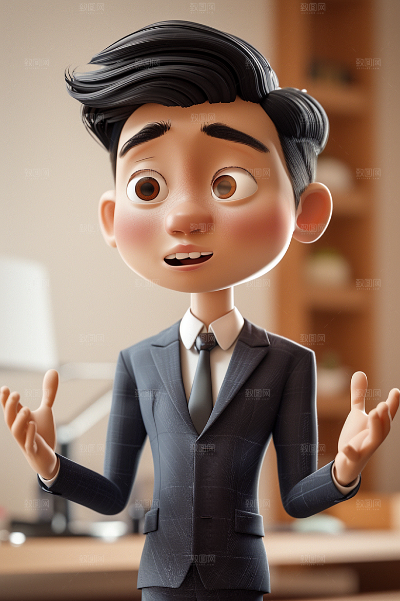 商务人士人物工作模型