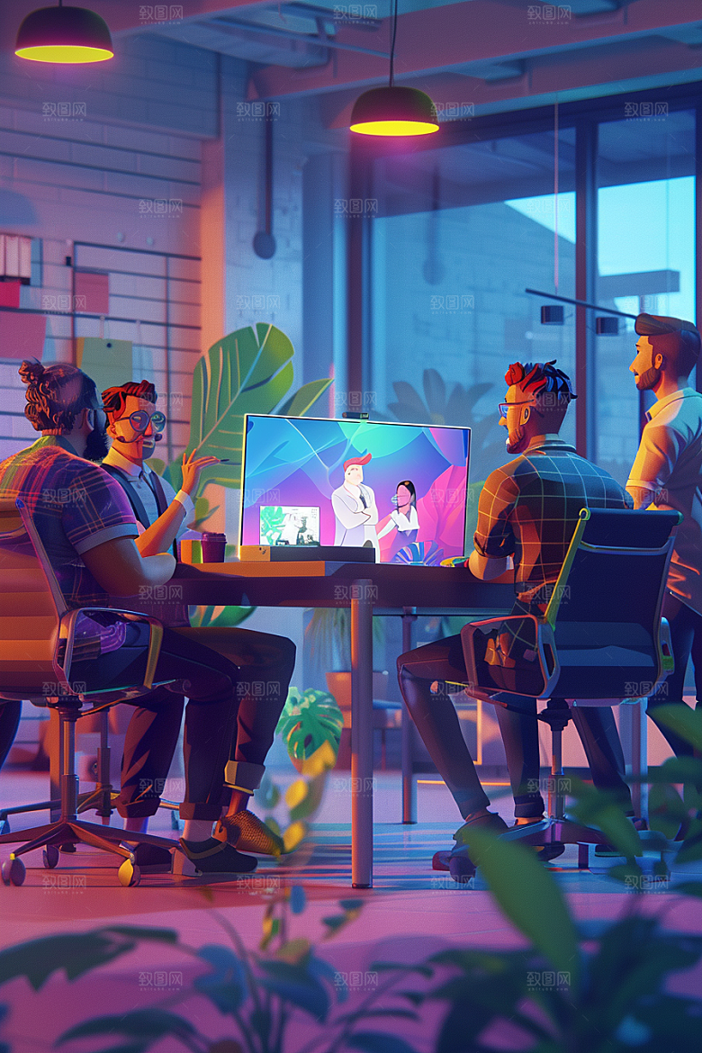 商务人士3D办公模型