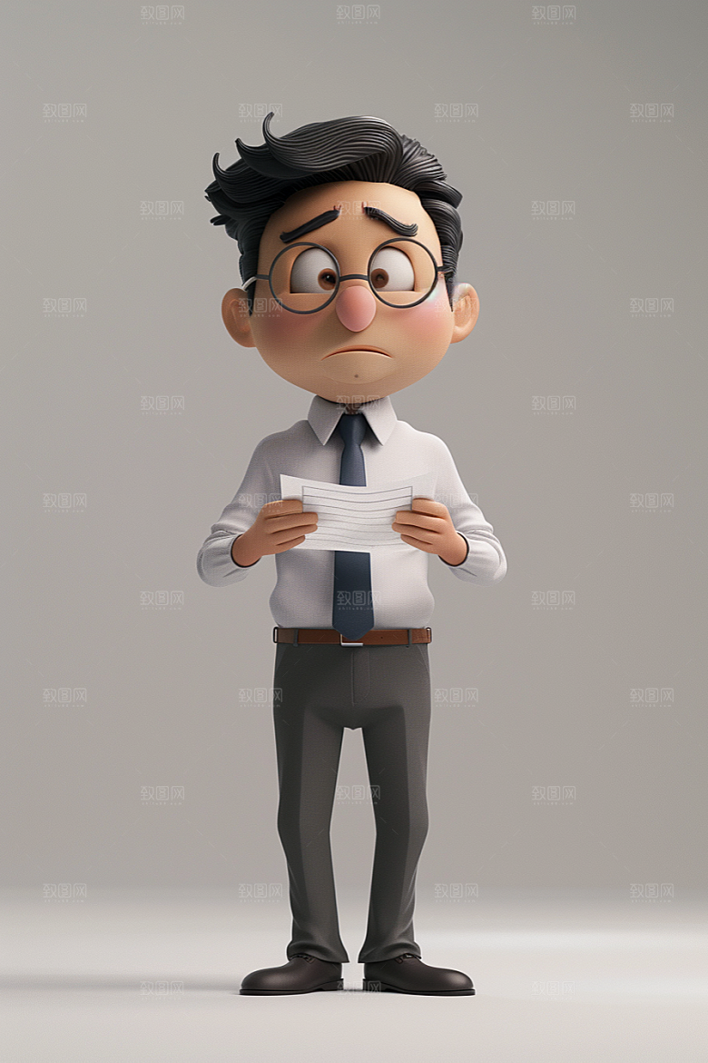 商务人士3D上班族模型