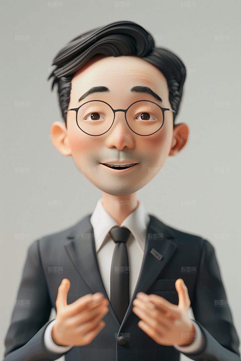 商务人士汇报演讲肖像模型