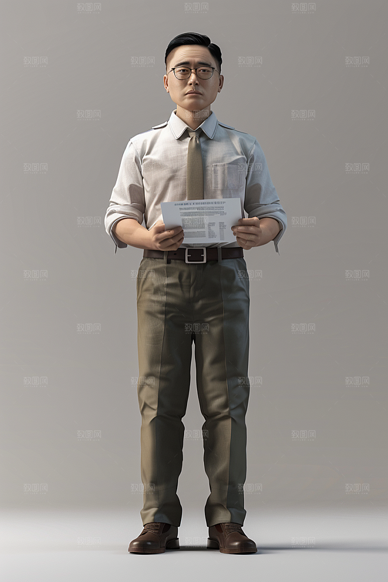 商务人士办公工作模型