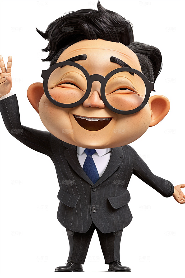 商务人物BOSS卡通模型