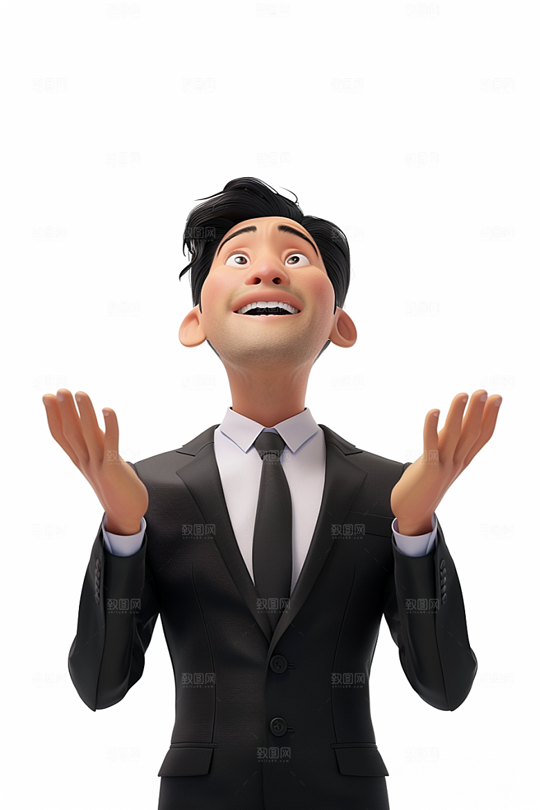 商务人物富贵赚钱模型