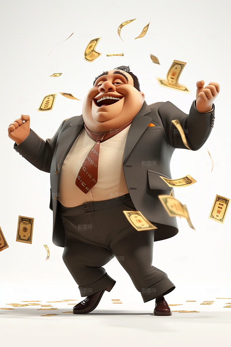 商务人物赚钱BOSS模型