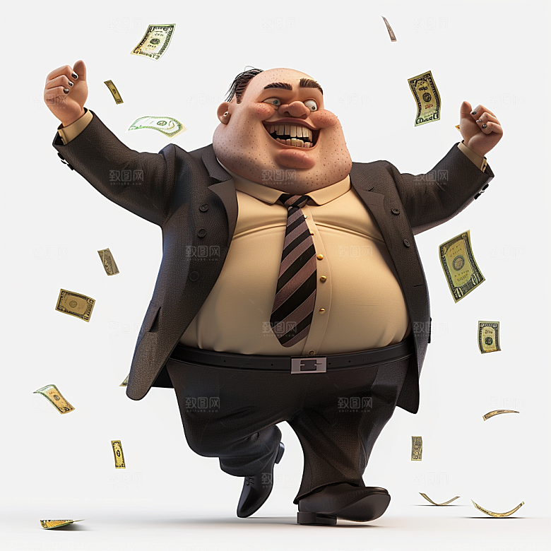 商务人物金钱有钱模型